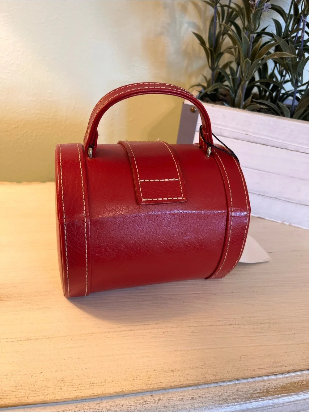 Tuscan Designs Jewelry Box Red Leather Purse Style NWT
